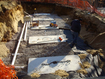 Dalpe Excavation installing a Septic System in Falmouth Cape Cod